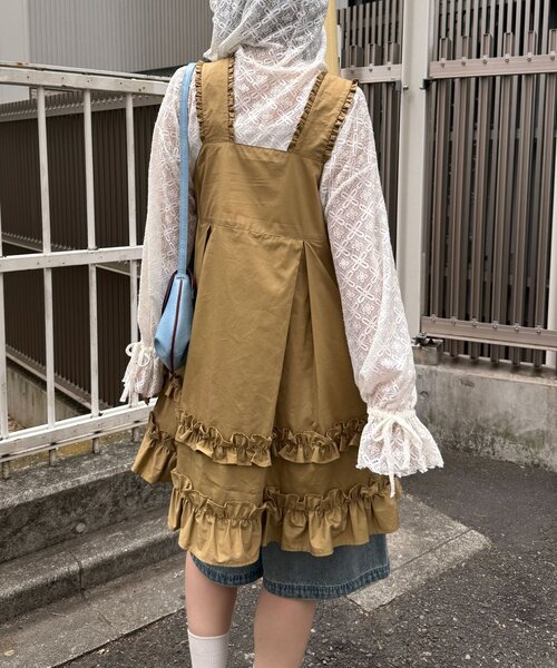 チュニック フリルミリタリーミドルジャンスカの画像