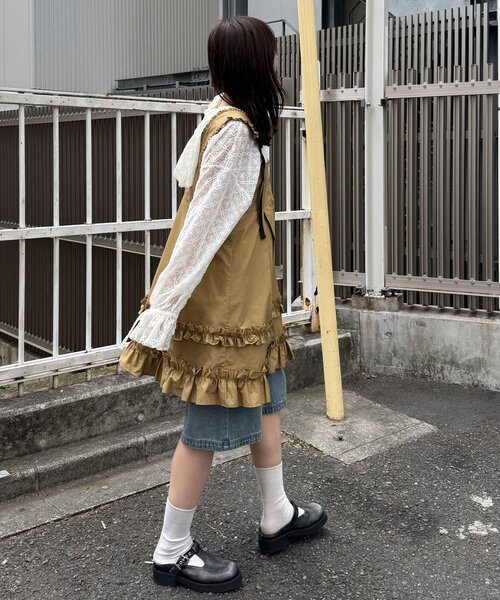 チュニック フリルミリタリーミドルジャンスカの画像