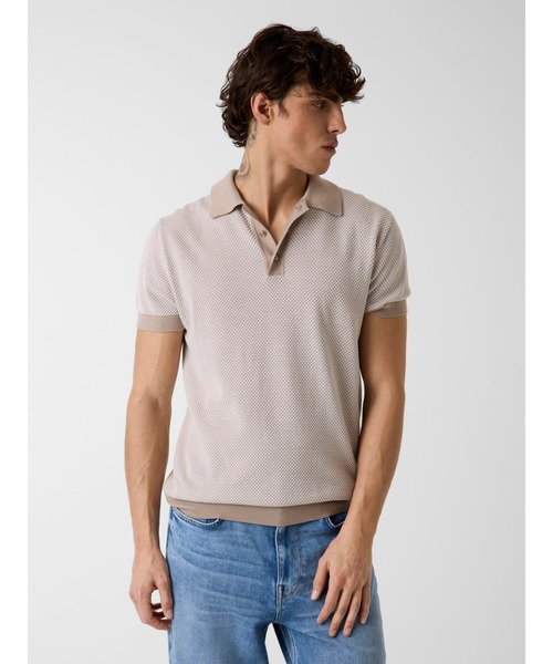 GUESS（ゲス） ポロシャツ LAKE Bi-Color Stitched Sweater ポロシャツ