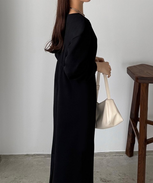 「callautia」 長袖ワンピース LARGE チャコール レディース_画像5