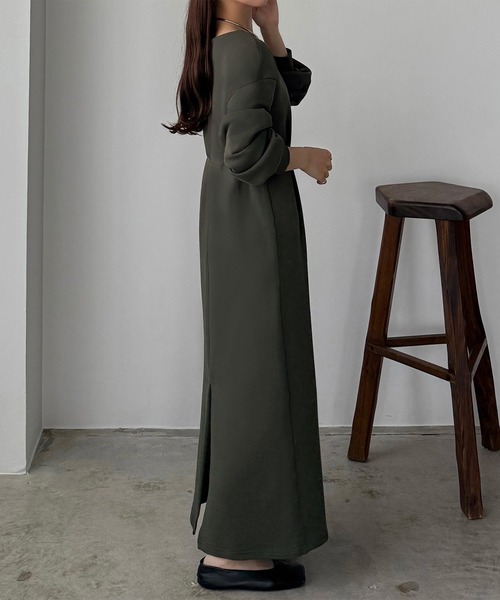 「callautia」 長袖ワンピース LARGE チャコール レディース_画像8
