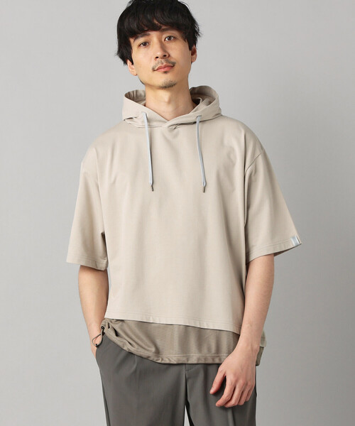 coome パーカー COMME CA MEN（コムサメン） パーカー 裾メッシュ切替 フーディー