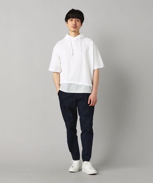 COMME CA MEN（コムサメン） パーカー 裾メッシュ切替 フーディー