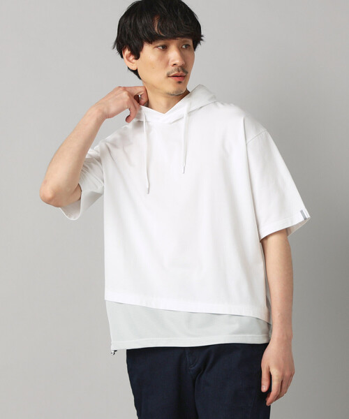 COMME CA MEN（コムサメン） パーカー 裾メッシュ切替 フーディー