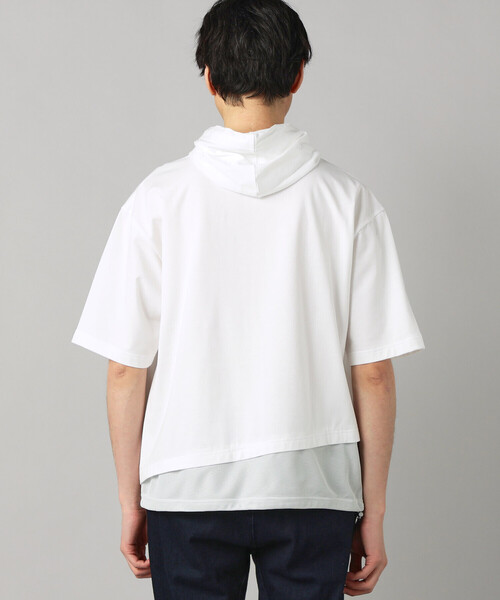 COMME CA MEN（コムサメン） パーカー 裾メッシュ切替 フーディー