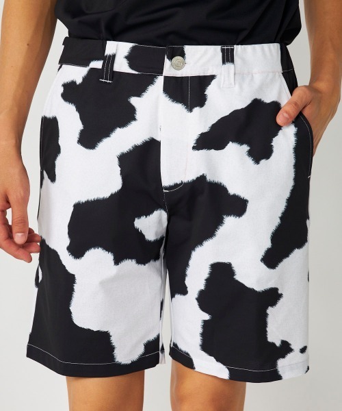 LOUDMOUTH ゴルフパンツ 総柄 ブラック ホワイト XL パンツ 「Loudmouth:ラウドマウス」総柄ショートパンツ ゴルフ メンズ