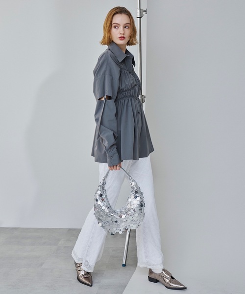 「VIOLETTA」 長袖シャツ FREE ブルー レディース_画像7