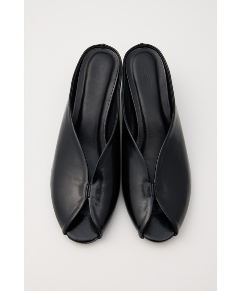 MOUSSY ブラック ポインテッドトゥ ミュール MOUSSY（マウジー） サンダル ミュール OPEN TOE SQUARE HEEL ミュール