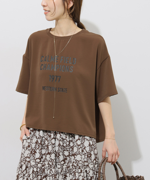 tシャツ 「追加」2WAYジョーゼットロゴTEE レディースの画像