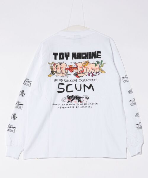 「TOY MACHINE」 長袖Tシャツ X-LARGE ホワイト メンズ_画像5