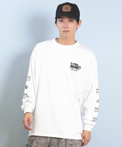 「TOY MACHINE」 長袖Tシャツ X-LARGE ホワイト メンズ_画像9