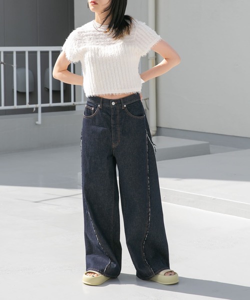 「KBF」 デニムパンツ 36 ライトブルー レディース_画像7