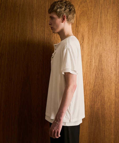 Camphor wood ヘンリーネック tシャツ 2PIECE HENLEY-NECK H/S TEE / 2