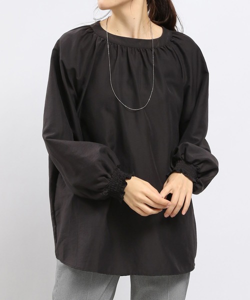 「GLOBAL WORK Smile Seed Store」 長袖ブラウス X-LARGE チャコール レディース_画像4