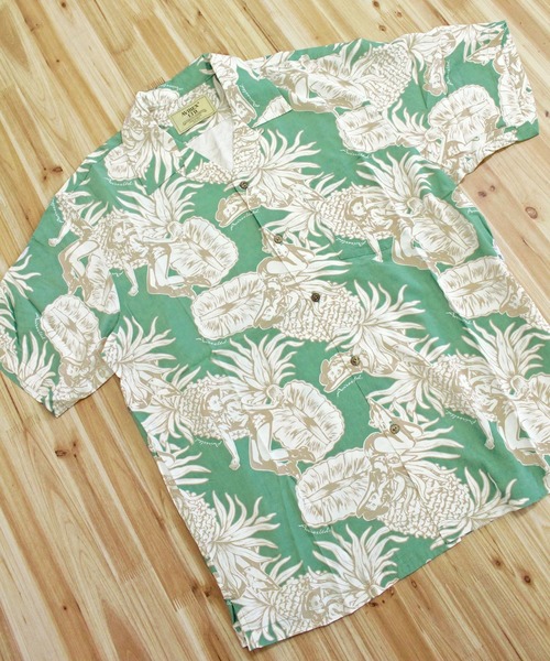 AVIREX（アヴィレックス） 七分袖 アロハシャツ シャツ ALOHA SHIRT