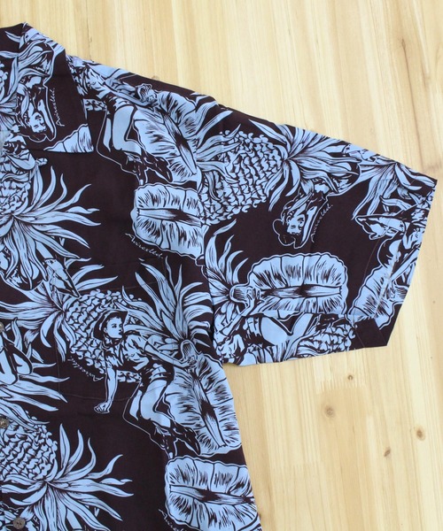 AVIREX（アヴィレックス） 七分袖 アロハシャツ シャツ ALOHA SHIRT