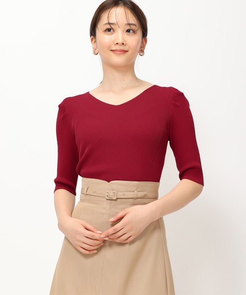 「MISCH MASCH」 7分袖ニット S ホワイト レディース_画像9