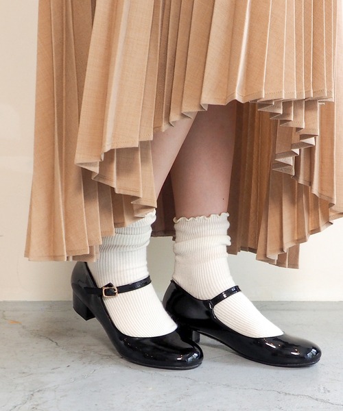 【タグ付き】ラウンドパンプス byあしながおじさん パンプス ラウンドストラップパンプス