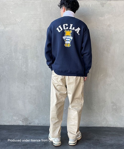 UCLA スウェット [UCLA/ユーシーエルエー] フロッキープリント 裏起毛
