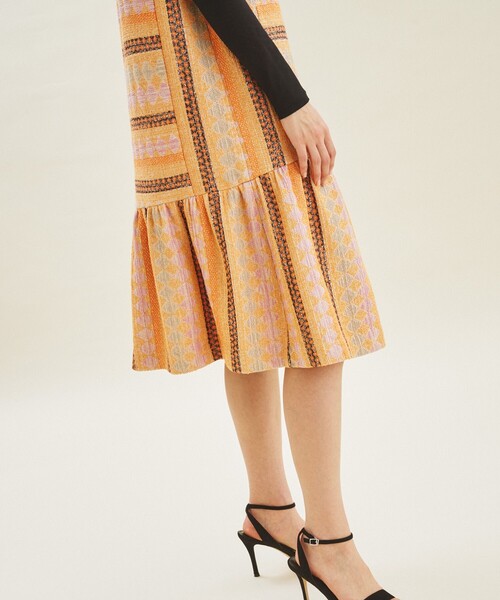 GRACE CONTINENTAL ワンピース エスニックジャガードワンピース