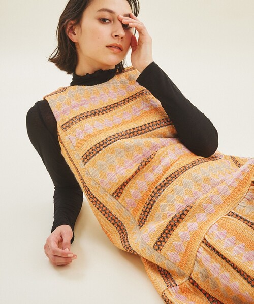 GRACE CONTINENTAL エスニックジャガードワンピース GRACE CONTINENTAL ワンピース エスニックジャガードワンピース