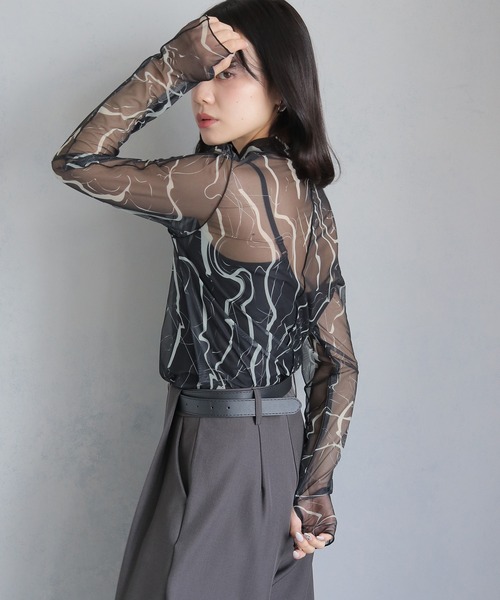 cheriella tシャツ 「cheriella」WEB限定フィンガーホールマーブル