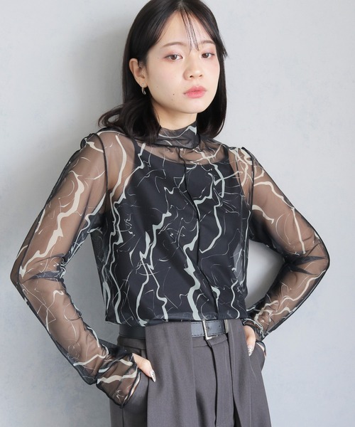 cheriella tシャツ 「cheriella」WEB限定フィンガーホールマーブル