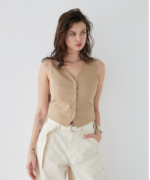 ALEXIA STAM（アリシアスタン） ベスト ジレ Contrast V Neck Vest /V