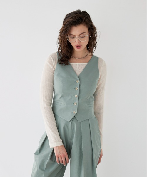 ALEXIA STAM（アリシアスタン） ベスト ジレ Contrast V Neck Vest /V