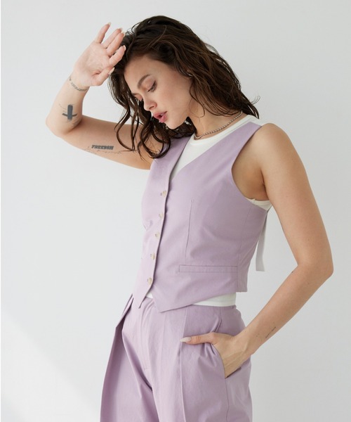 ALEXIA STAM（アリシアスタン） ベスト ジレ Contrast V Neck Vest /V