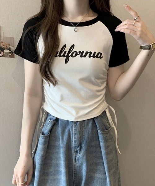 tシャツ 「BELLA＋CANVAS」ラグランスリーブ Tシャツ レディース Sibra tシャツ ラグランスリーブギャザーTシャツ レディース