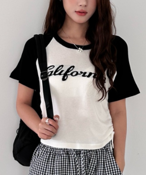 Sibra（シブラ） tシャツ ラグランスリーブギャザーTシャツ レディース