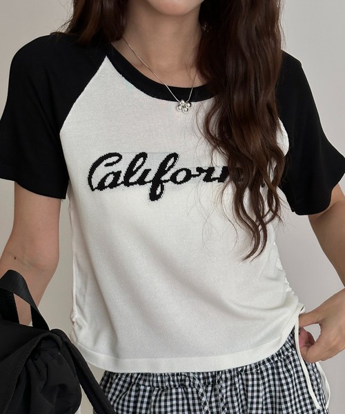 Sibra（シブラ） tシャツ ラグランスリーブギャザーTシャツ レディース