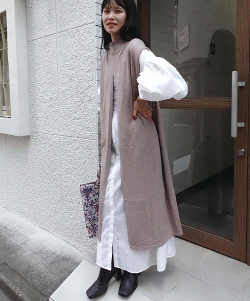 【新品】2wayハイネックスリットニットワンピ ワンピース CORNERS by KR 2wayハイネックスリットニットワンピ