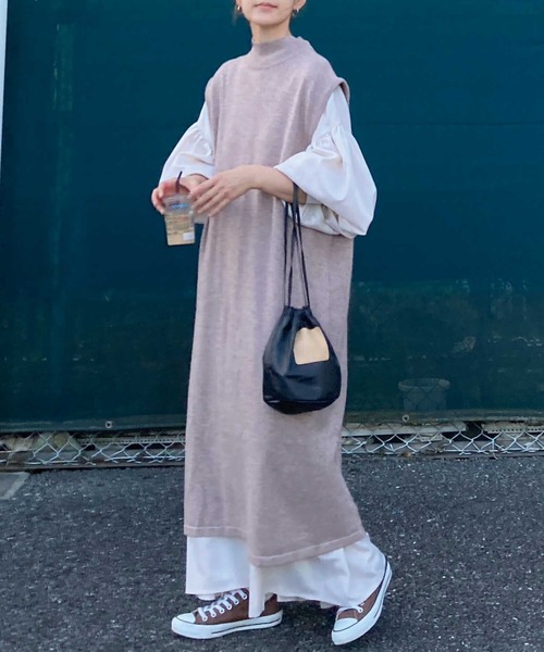 【新品】2wayハイネックスリットニットワンピ CORNERS by KR 2wayハイネックスリットニットワンピ（ワンピース