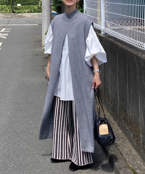 【新品】2wayハイネックスリットニットワンピ ワンピース CORNERS by KR 2wayハイネックスリットニットワンピ