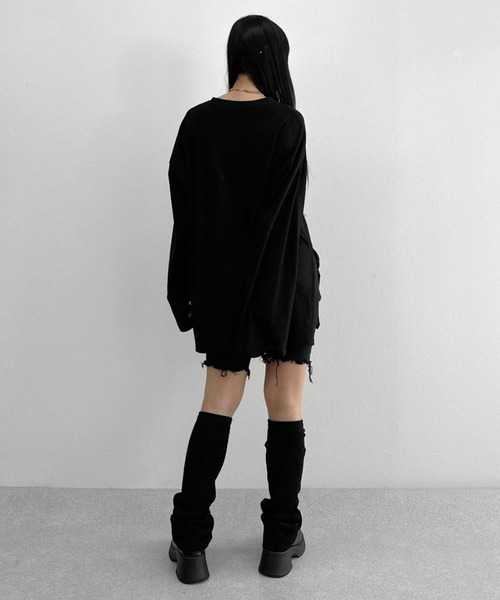 LVEU.（ラブユ） tシャツ 「LVEU.」タグデザインロングTシャツ