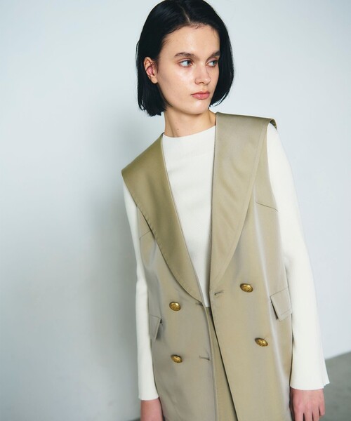 GRACE CONTINENTAL ベスト ジレ セーラーカラーサテンベスト