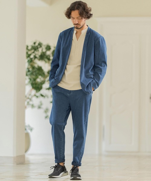 MACHATT ダークブルー デニムジャケット Magine（マージン） デニムジャケット gジャン mj9767-SLAB CUT DENIM