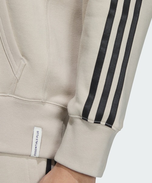 パーカー エッセンシャルズ プラス ルーズフィット スリーストライプス フレンチテリー プルオーバーパーカー / アディダス adidas メンズ レ | adidas | 17