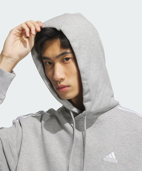 パーカー エッセンシャルズ プラス ルーズフィット スリーストライプス フレンチテリー プルオーバーパーカー / アディダス adidas メンズ レ | adidas | 12