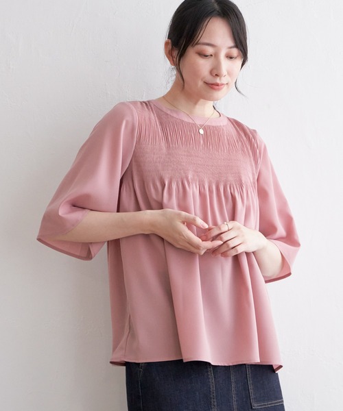 ブラウス シャツ マジョリカプリーツブラウス レディース natural couture ブラウス シャツ マジョリカプリーツブラウス