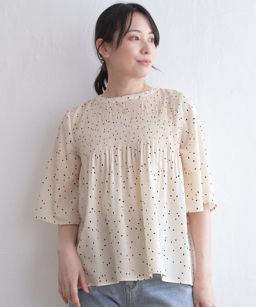 ikka（イッカ） ブラウス シャツ マジョリカプリーツブラウス