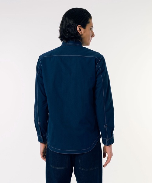 LACOSTE ボタンジャケット 黒/白 ストライプ　リバーシブル ラコステ LACOSTE リバーシブルスナップボタンシャツ （エンジ