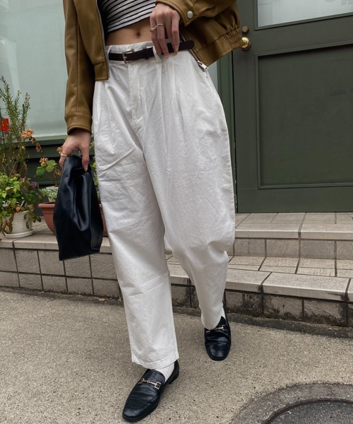 PAPASSummerチノパンツ チノパン ハイウエストチノパンツ レディース : ZOZOTOWN Yahoo