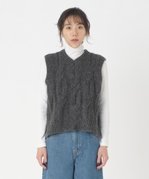 Super Beauty グレー ケーブルニットベスト 42 Levi's ニット セーター Levi's/リーバイス ISABEL ケーブル