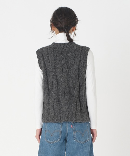 JOURNAL STANDARD ファー付2wayニットベスト グレー JOURNAL STANDARD | ジャーナル スタンダード | 表情感がリアル