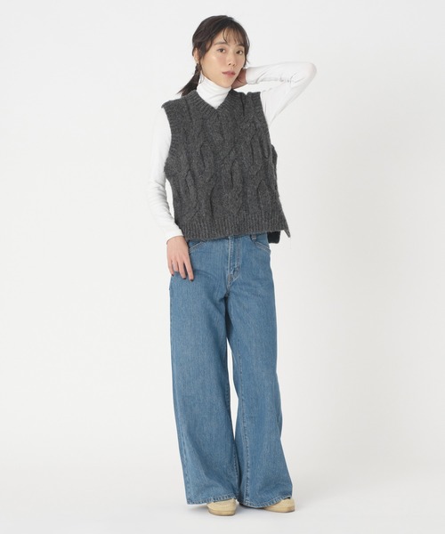 【値下げ】 Levi's ニット セーター Levi's/リーバイス ISABEL ケーブル トップス