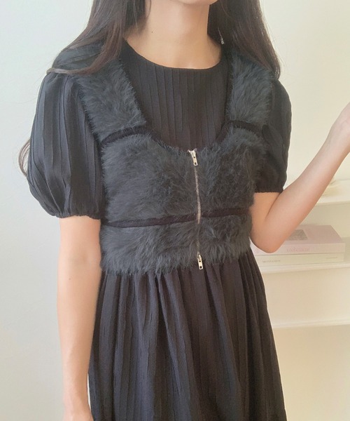 LAPERIA ビスチェ ジッパー付き crewre online shop / マルチウェイジップニットビスチェ