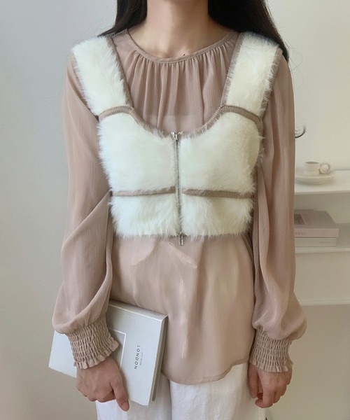 LAPERIA ビスチェ ジッパー付き crewre online shop / マルチウェイジップニットビスチェ